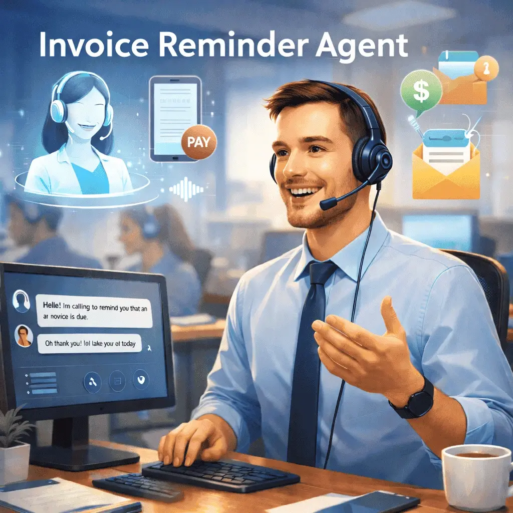 AI invoice reminder voice agent for businesses  Voob.ai