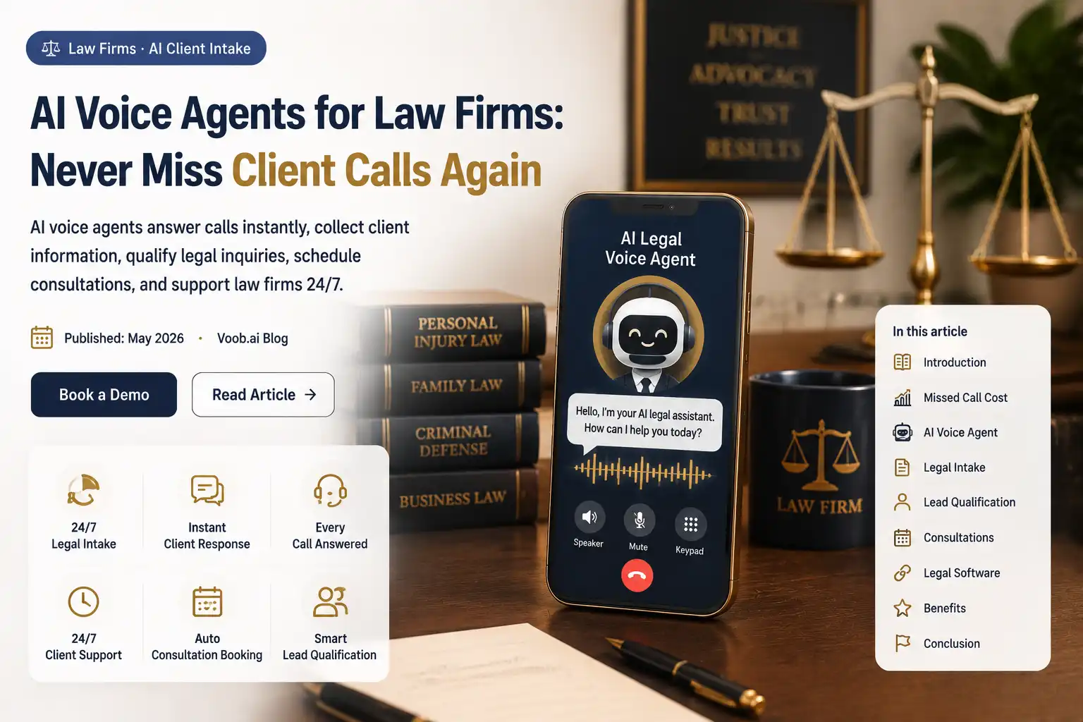AI Voice Agents for Law Firms: Never Miss Client Calls Again | Voob.ai Blog