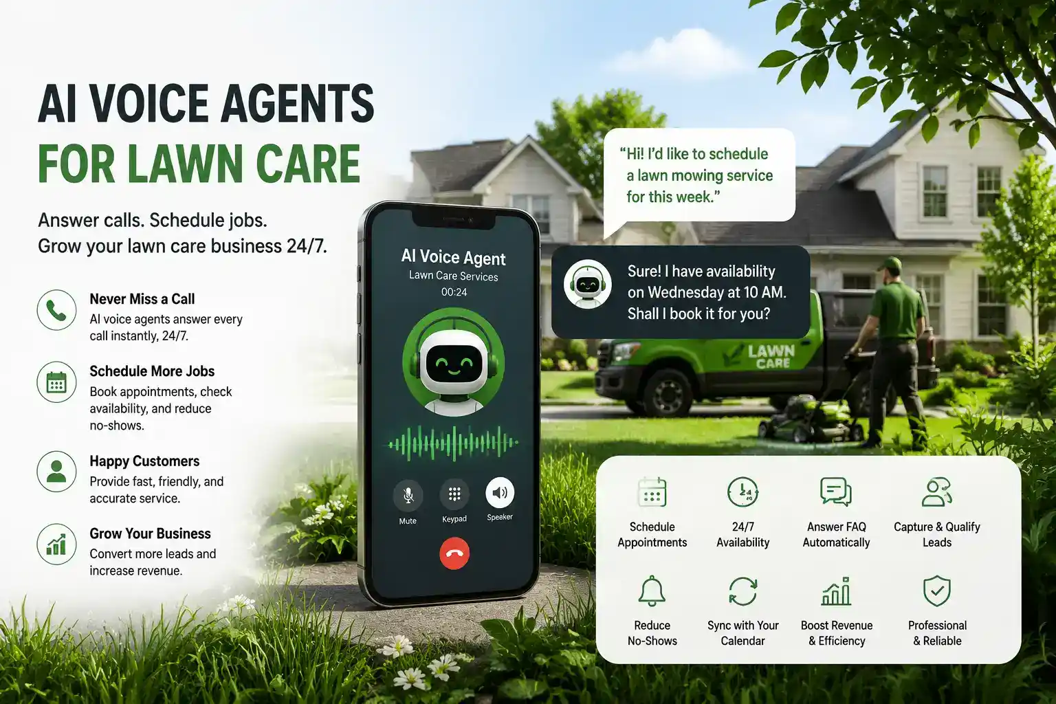 AI voice agent for lawn care